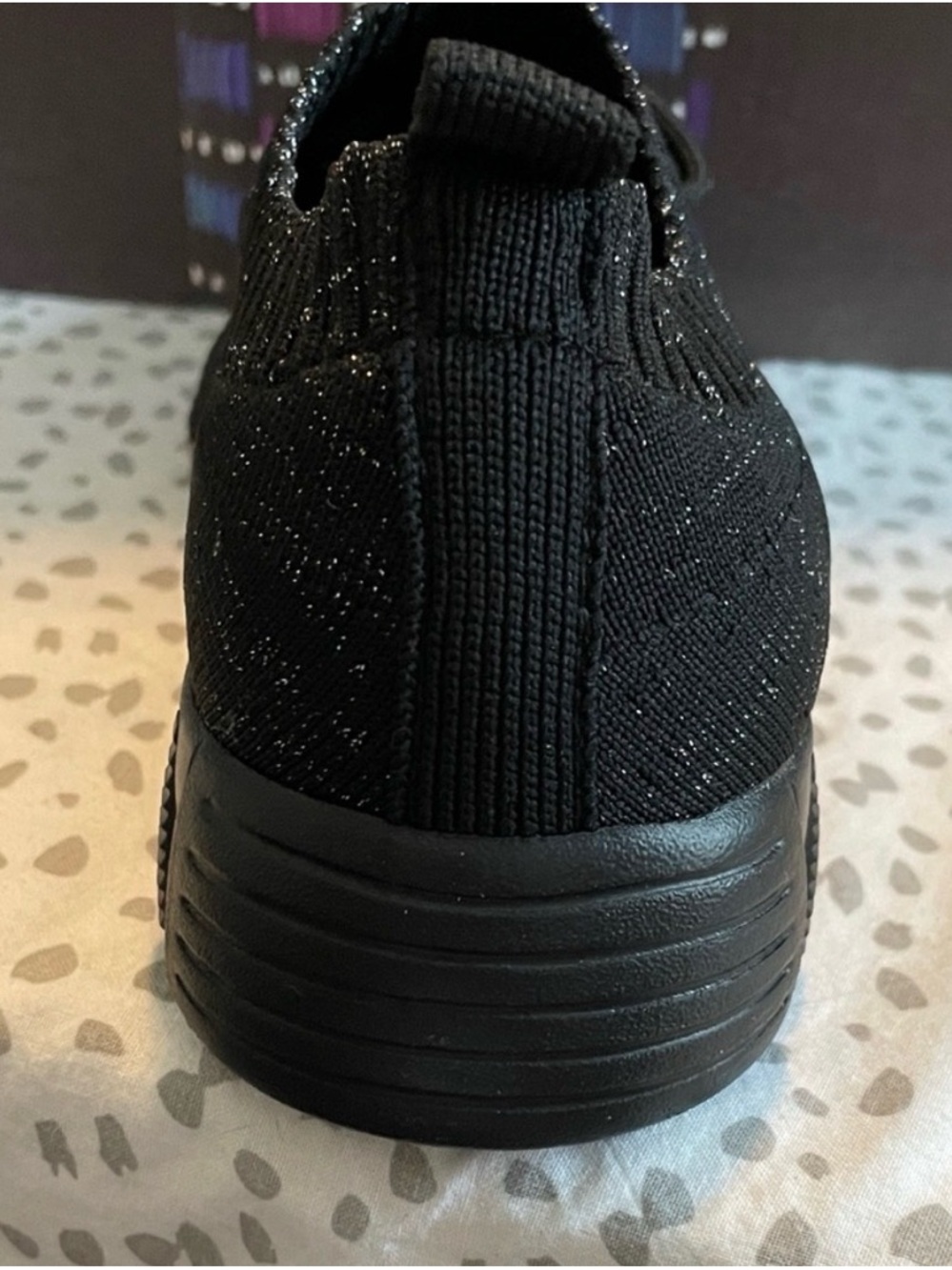 bernie mev. Black Ribbed Lug Sole Casual Sneakers - Picture 3 of 4